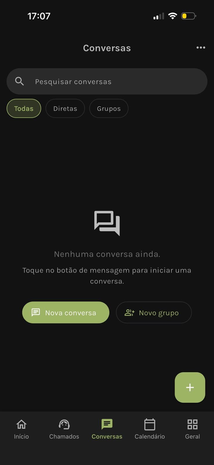 Conversas no aplicativo